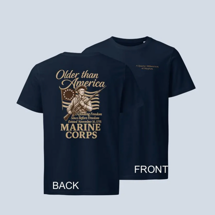 US Marine Corps 250th Birthday T-Shirt Unisex Organic Mid-Light Cotton Military Commemorative Shirt