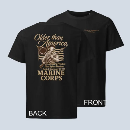 US Marine Corps 250th Birthday T-Shirt Unisex Organic Mid-Light Cotton Military Commemorative Shirt