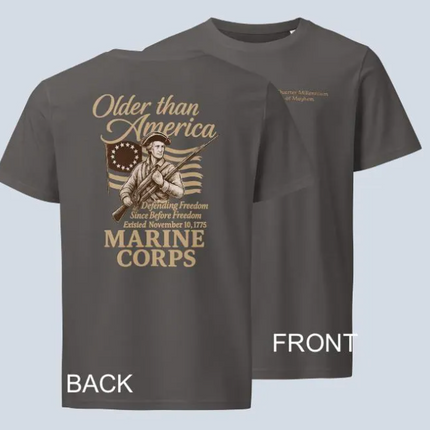 US Marine Corps 250th Birthday T-Shirt Unisex Organic Mid-Light Cotton Military Commemorative Shirt