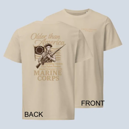 US Marine Corps 250th Birthday T-Shirt Unisex Organic Mid-Light Cotton Military Commemorative Shirt