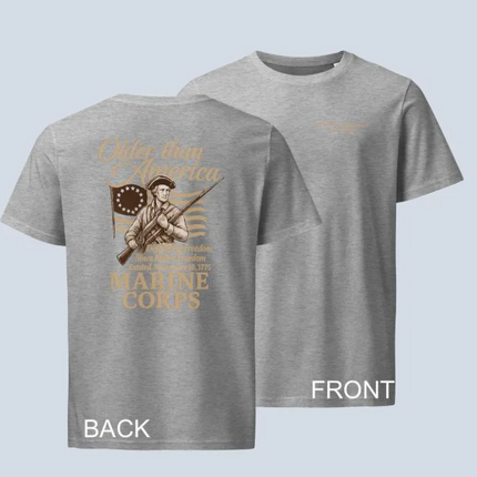 US Marine Corps 250th Birthday T-Shirt Unisex Organic Mid-Light Cotton Military Commemorative Shirt