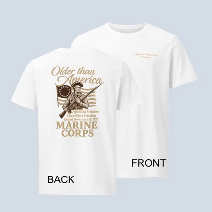 US Marine Corps 250th Birthday T-Shirt Unisex Organic Mid-Light Cotton Military Commemorative Shirt