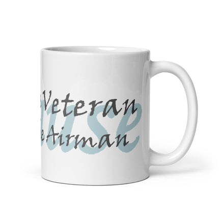 Woman Air Force Veteran Mug - White Glossy Coffee Cup, Military Gift for Her, Proud Service Keepsake, Veteran Appreciation Drinkware
