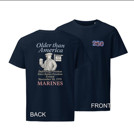 US Marine Corps 250th Birthday T-Shirt Patriotic Military Apparel Veteran Gift Tee