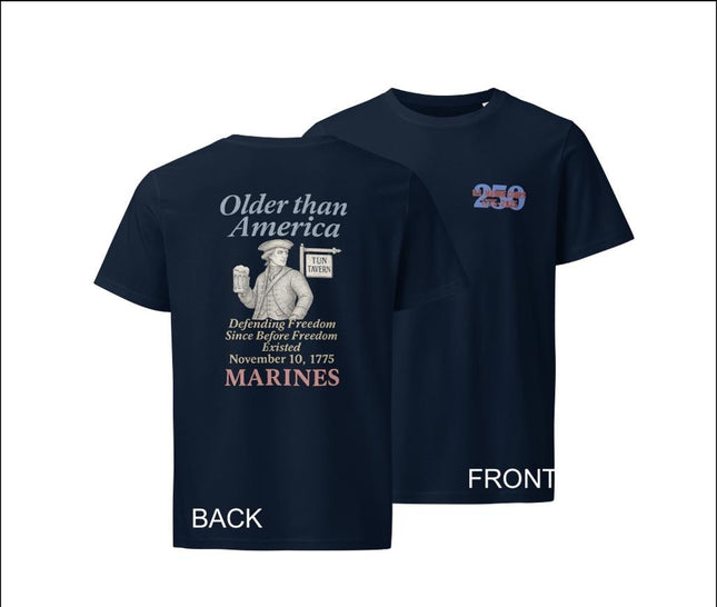 US Marine Corps 250th Birthday T-Shirt Patriotic Military Apparel Veteran Gift Tee
