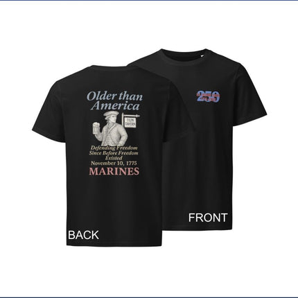 US Marine Corps 250th Birthday T-Shirt Patriotic Military Apparel Veteran Gift Tee