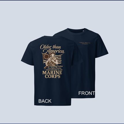 US Marine Corps 250th Birthday T-Shirt Unisex Organic Mid-Light Cotton Military Commemorative Shirt
