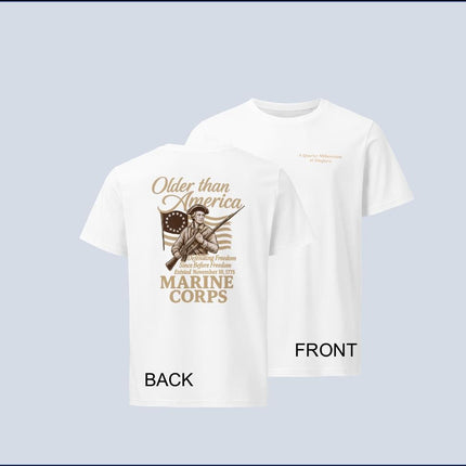 US Marine Corps 250th Birthday T-Shirt Unisex Organic Mid-Light Cotton Military Commemorative Shirt