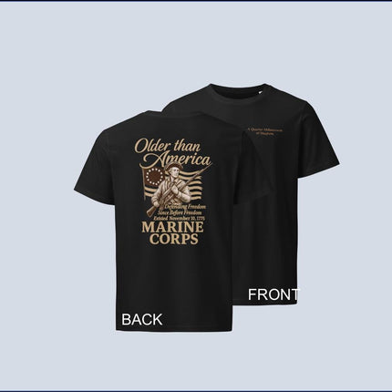 US Marine Corps 250th Birthday T-Shirt Unisex Organic Mid-Light Cotton Military Commemorative Shirt