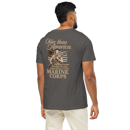US Marine Corps 250th Birthday T-Shirt Unisex Organic Mid-Light Cotton Military Commemorative Shirt