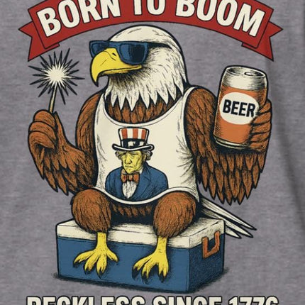 4th of July Born to Boom Mens Premium Tank Top - Patriotic Independence Day Shirt for Fireworks Fans