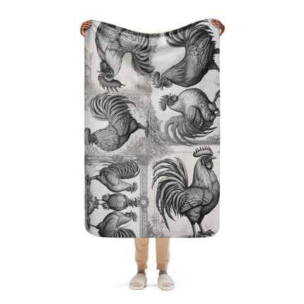 All the Roosters Sherpa blanket